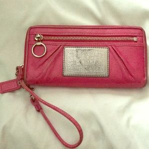 COACH pink poppy wallet /wristlet